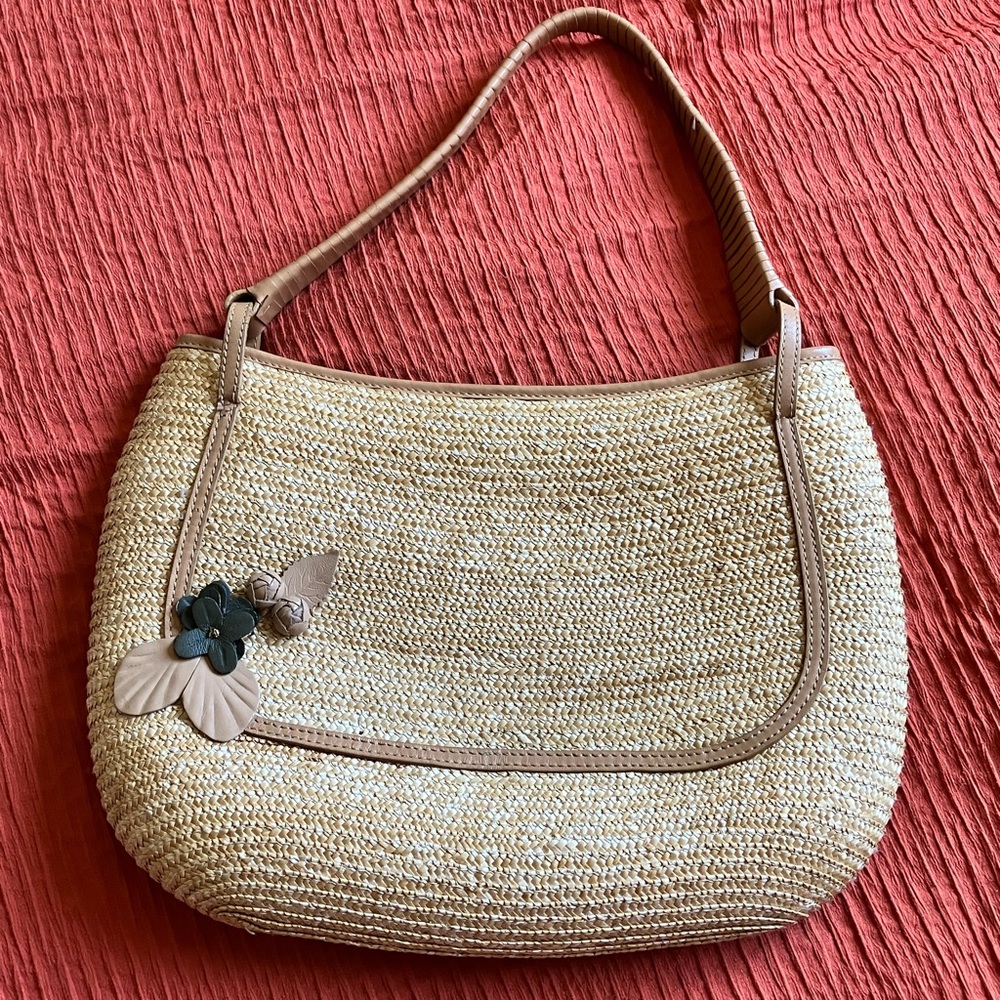 Cole Hann designer wicker hand bag